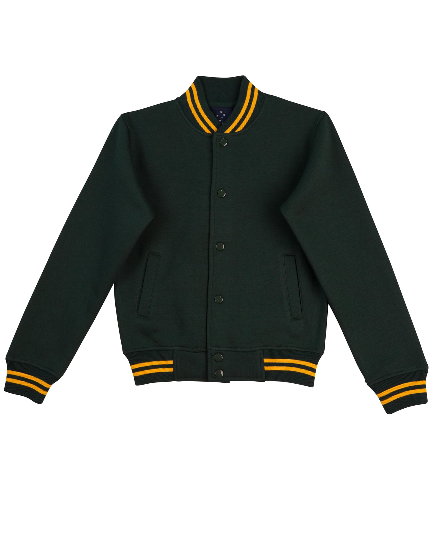 Kid's Fleece Varsity Jacket - Bottle/Gold