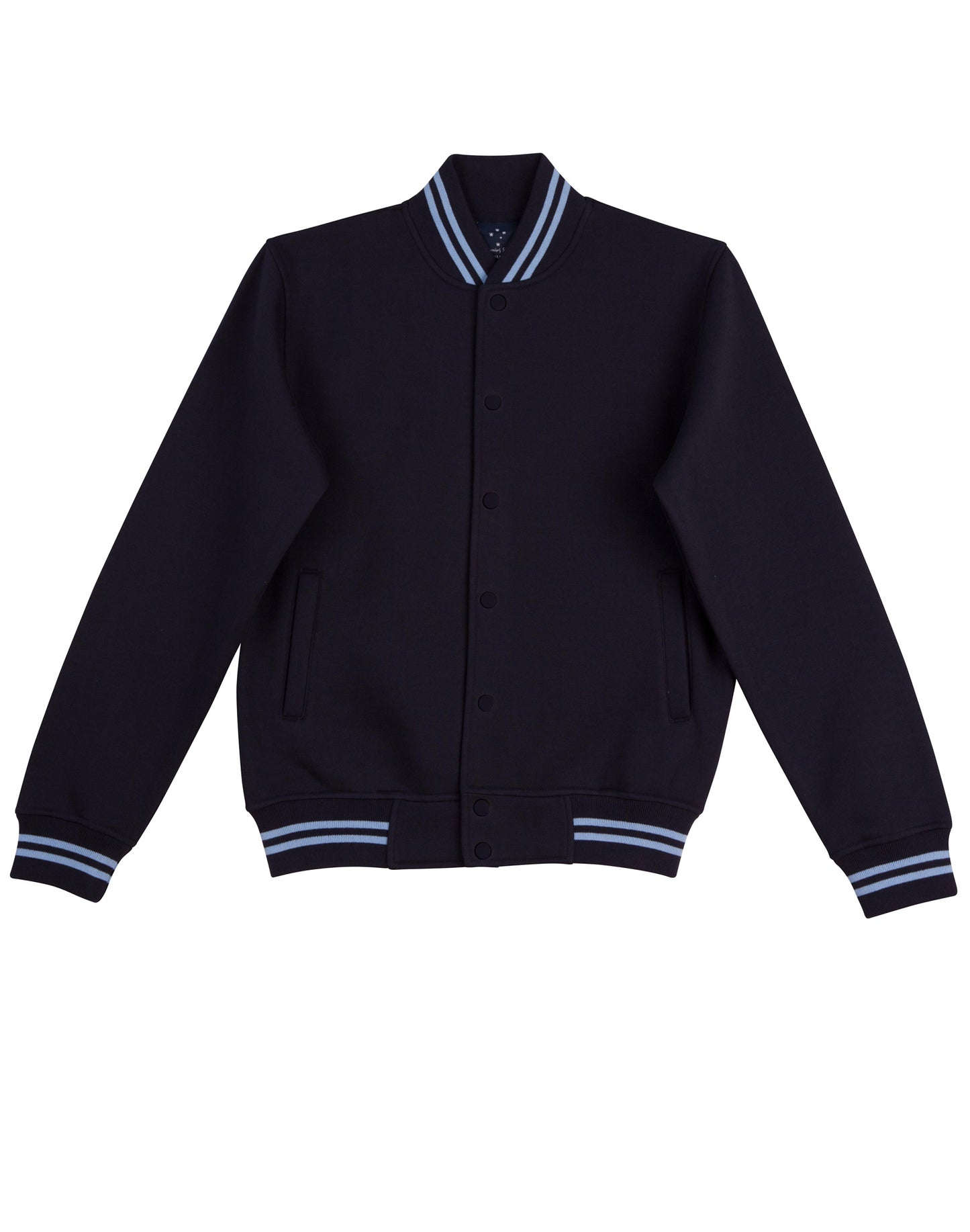 Kid's Fleece Varsity Jacket - Navy/Skyblue