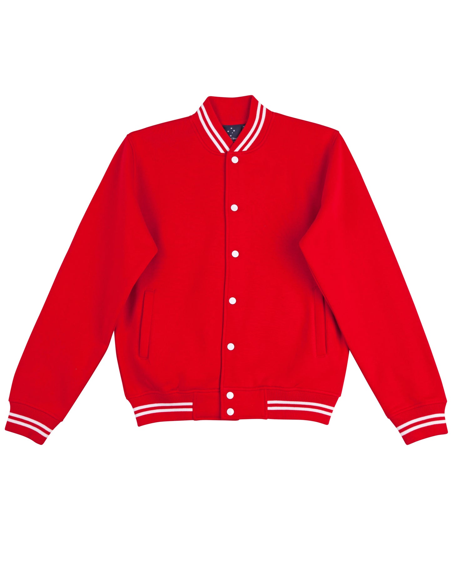 Kid's Fleece Varsity Jacket - Red/White