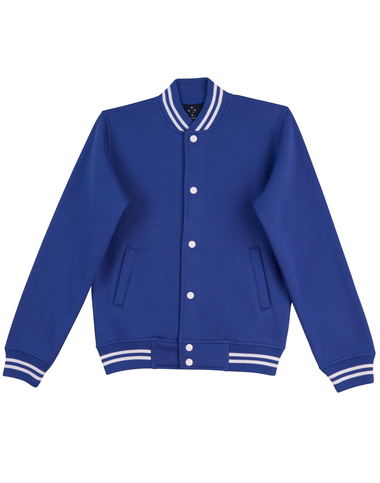 Kid's Fleece Varsity Jacket - Royal/White