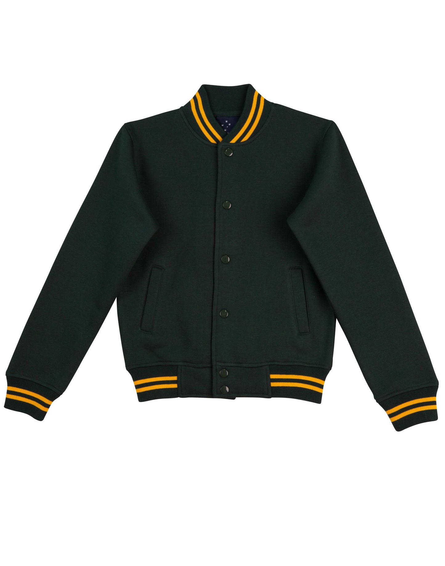 Adult's Fleece Varsity Jacket - Bottle/Gold