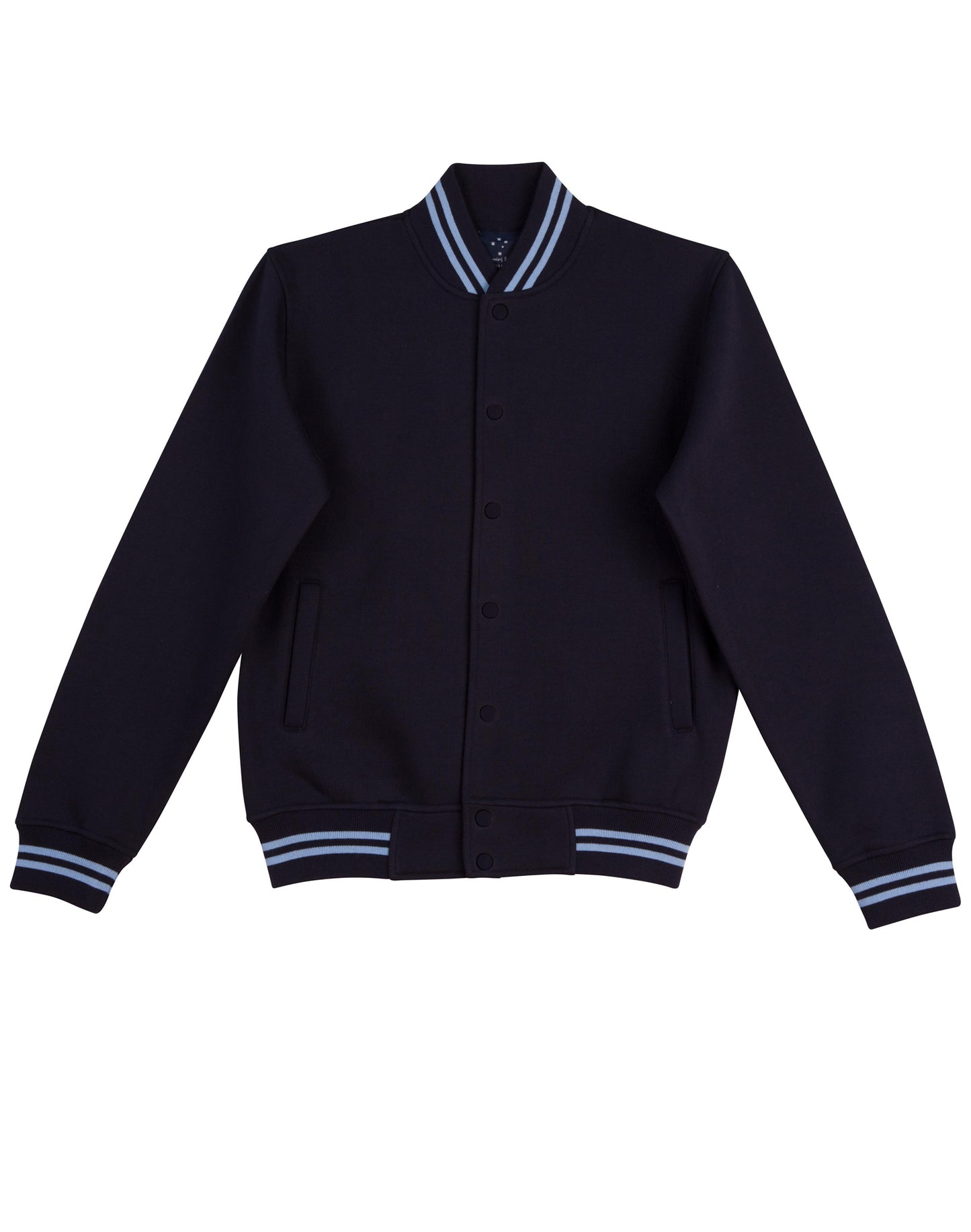 Adult's Fleece Varsity Jacket - Navy/Skyblue