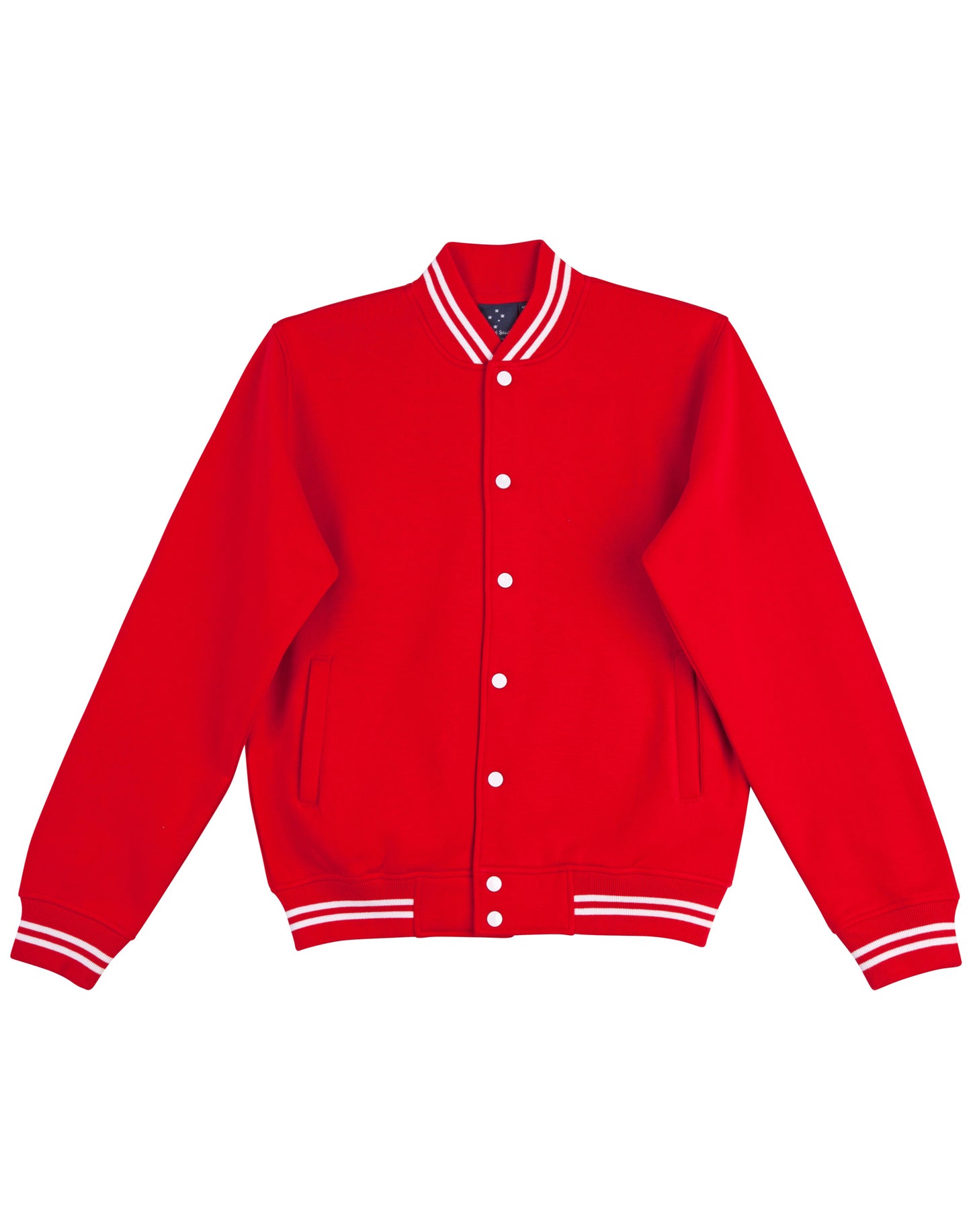 Adult's Fleece Varsity Jacket - Red/White