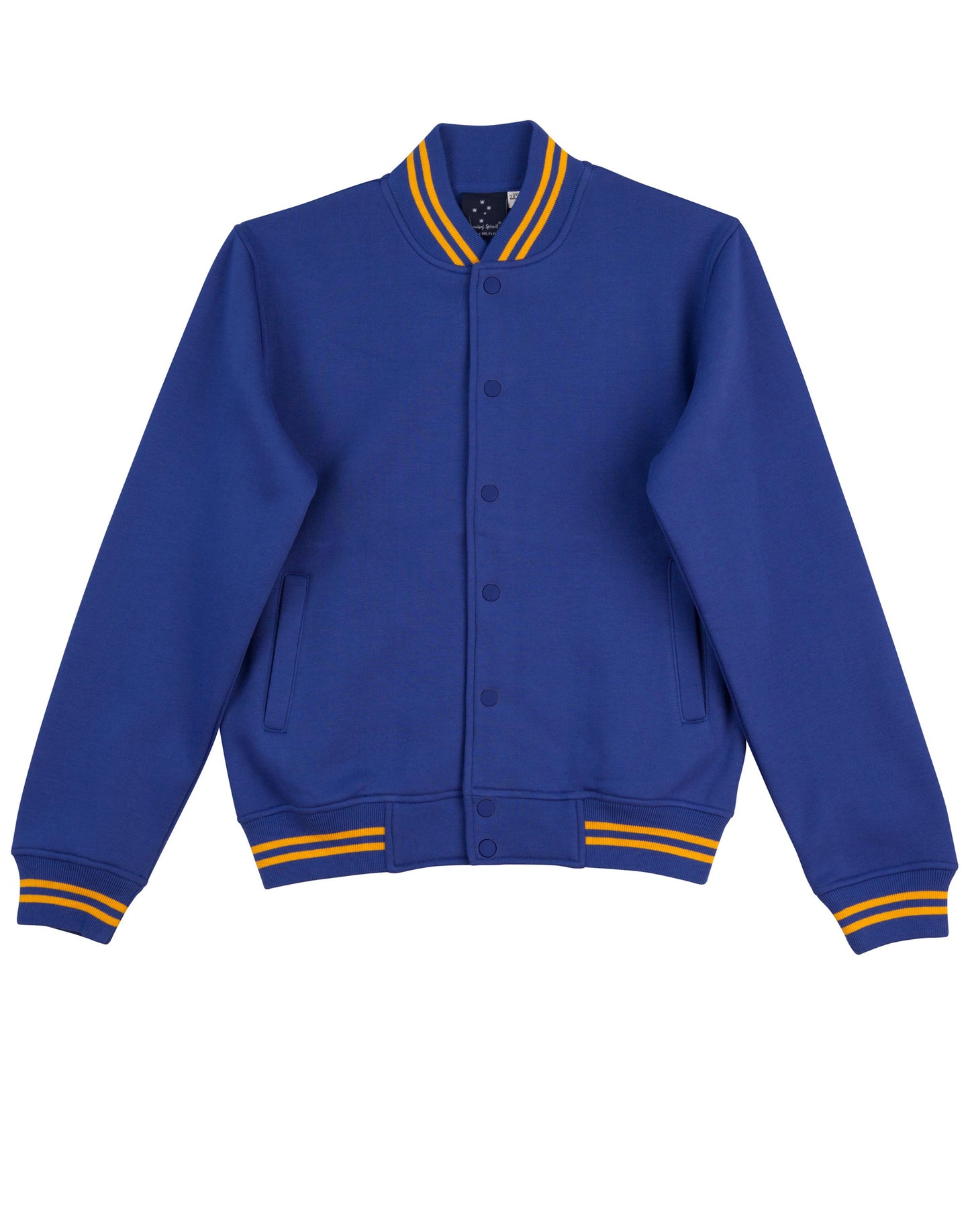 Adult's Fleece Varsity Jacket - Royal/Gold