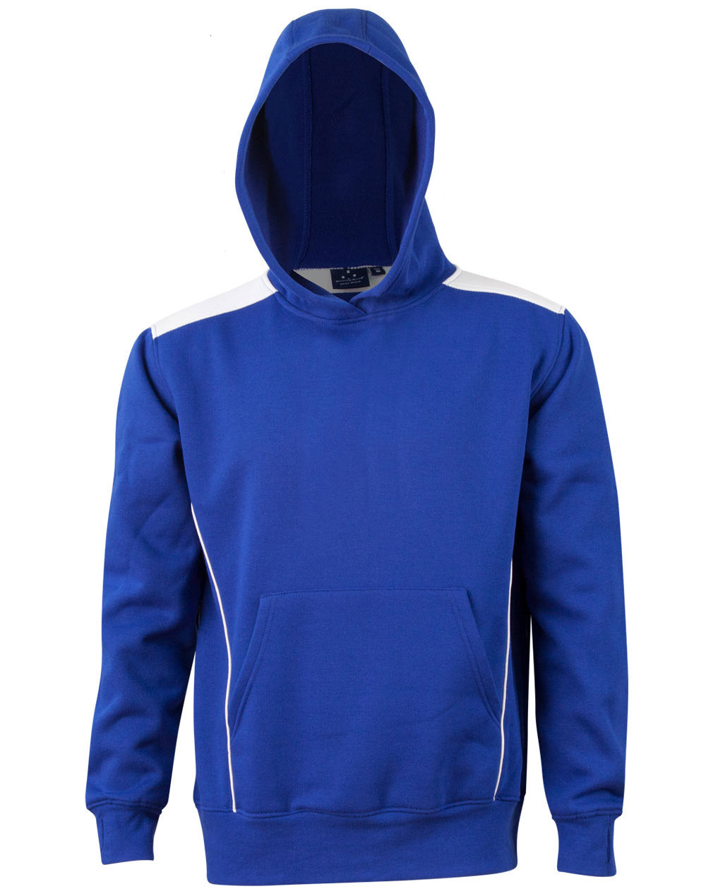 Kids' Kangaroo Pocket Contrast Hoodie - Royal/White