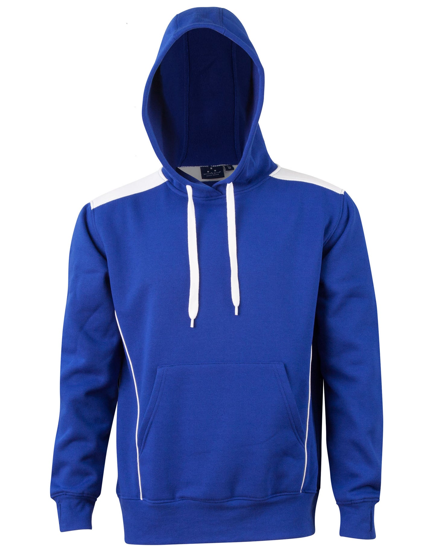 Adult's Kangaroo Pocket Contrast Hoodie - Royal/White