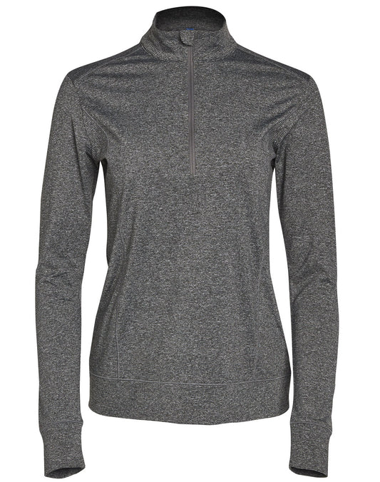 Ladies' Half Zip L/S Sweat Top - Charcoal