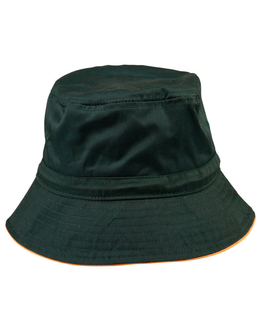 Bucket hat sandwitch+toggle - Bottle/Gold