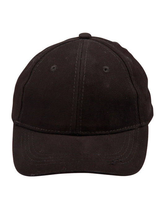 Kids brushed cotton cap - Black