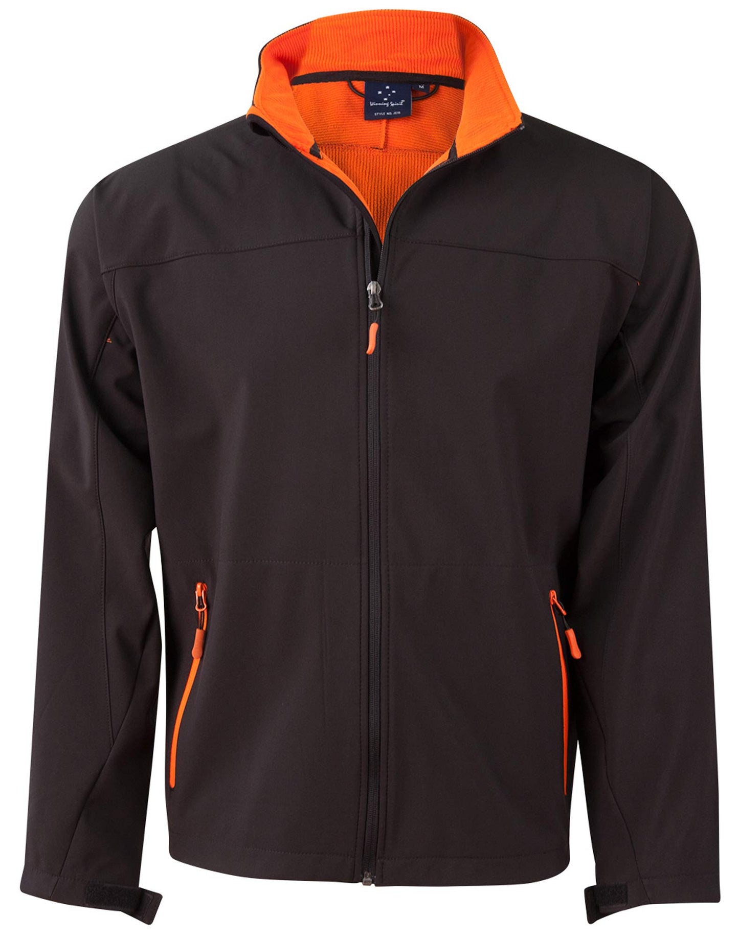 Men's Softshell Contrast Jacket - Black/Orange