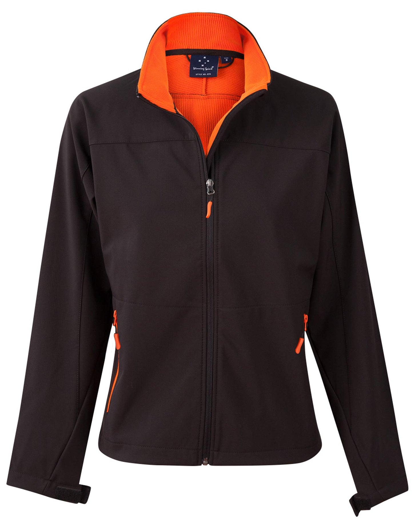 Ladies' Softshell Contrast Jacket - Black/Orange