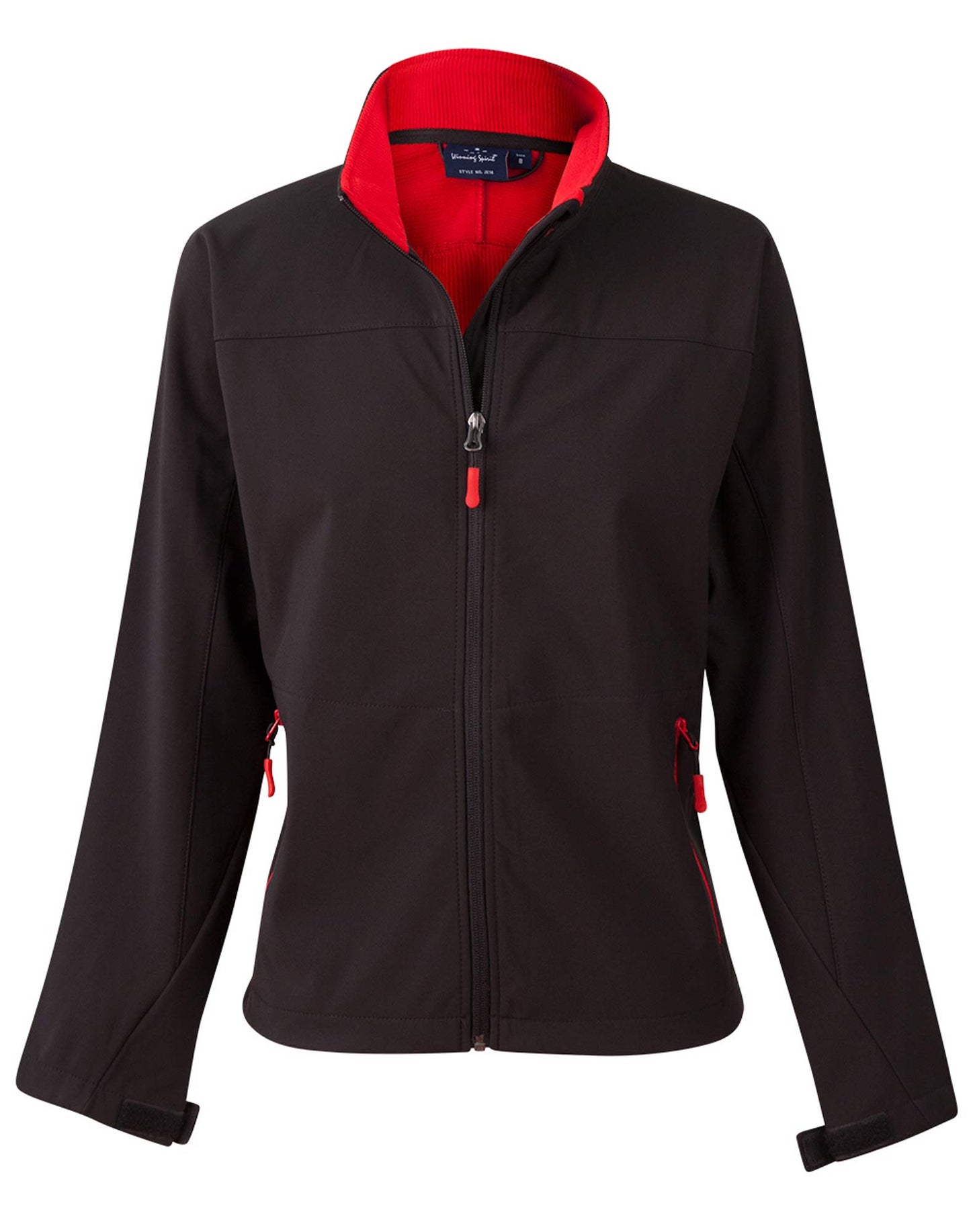 Ladies' Softshell Contrast Jacket - Black/Red