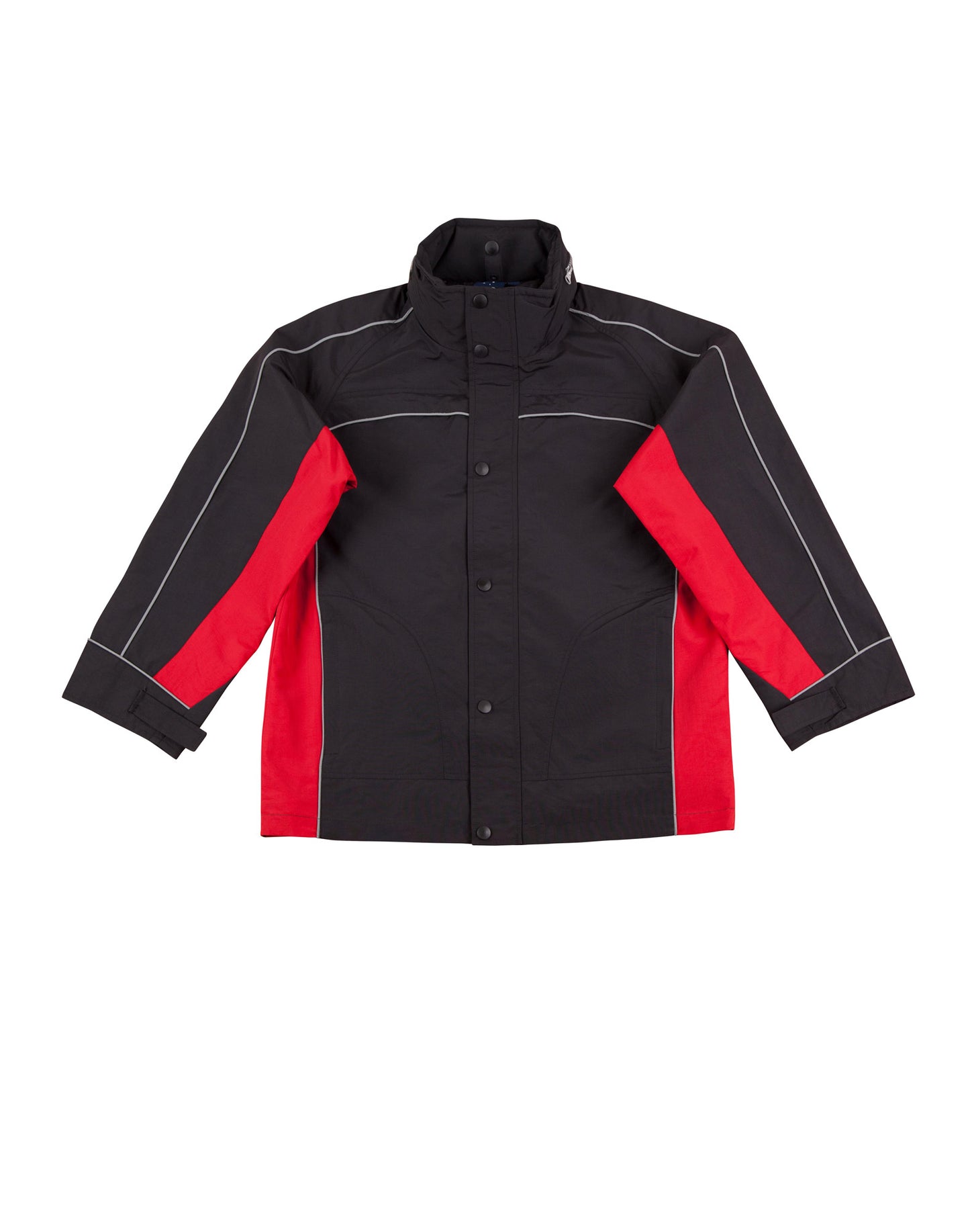 3 in 1 Jacket, silver relective piping - Black/Red