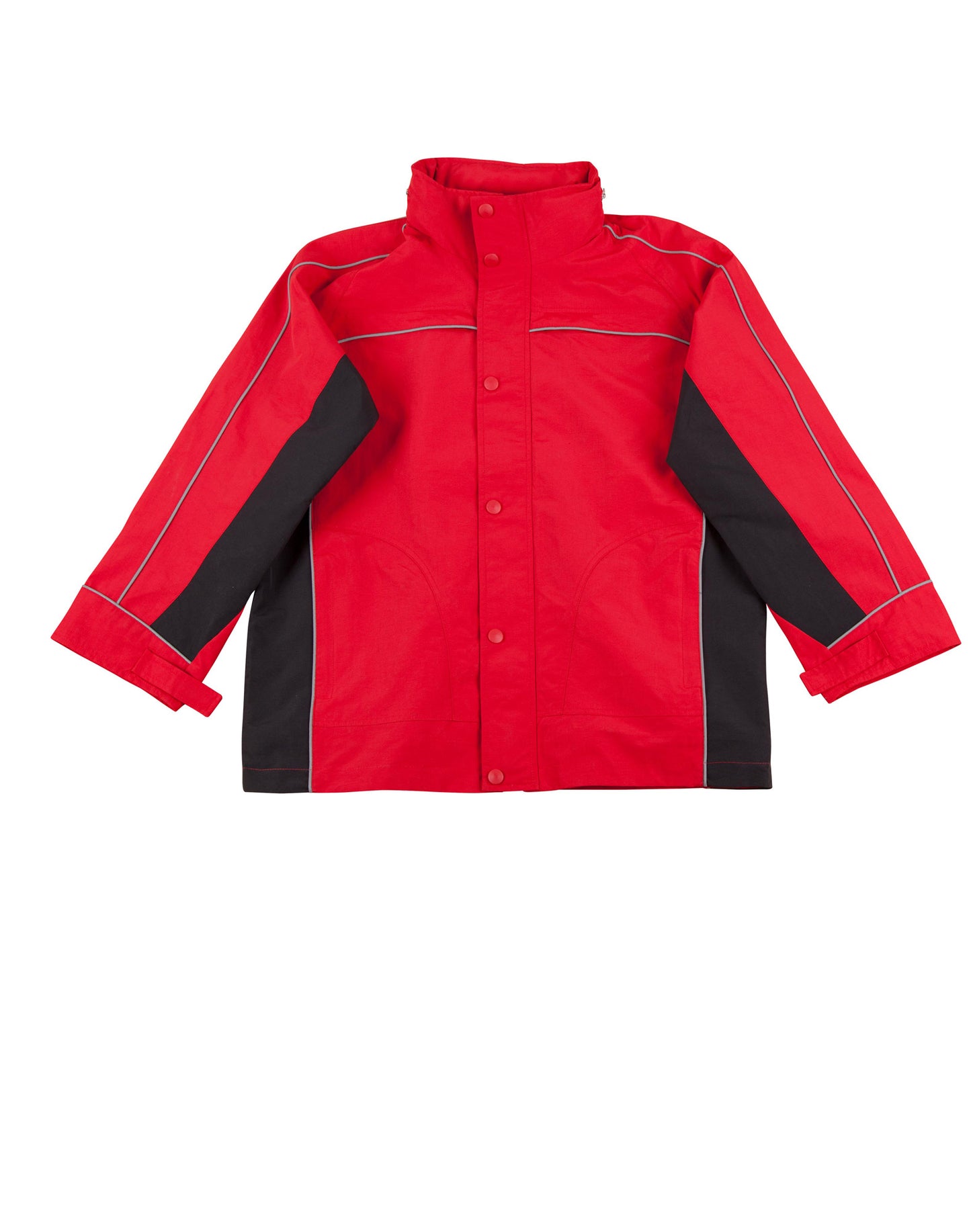 3 in 1 Jacket, silver relective piping - Red/Black