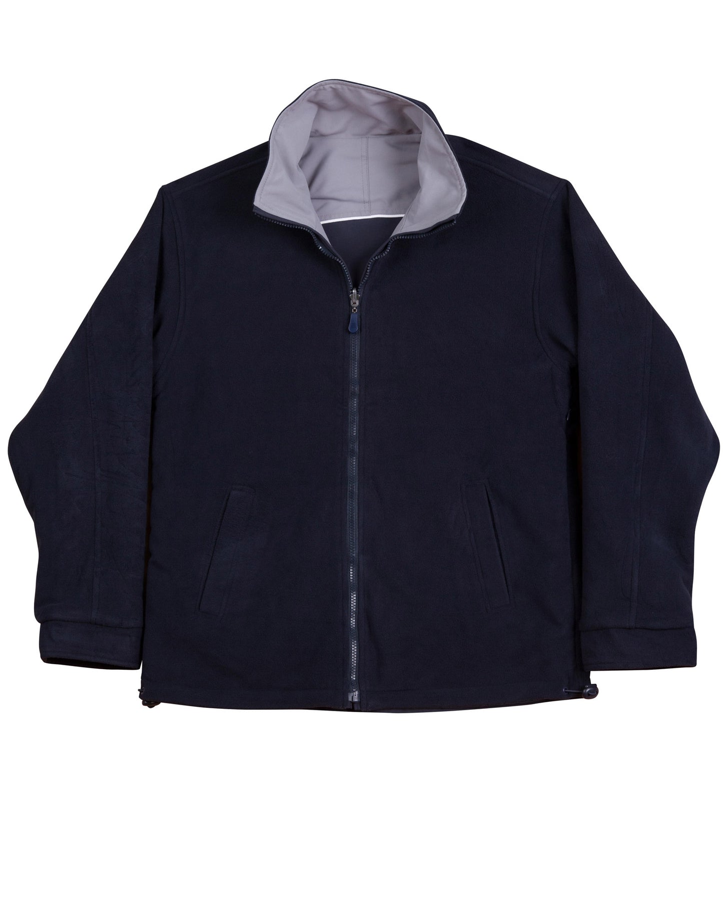 Reversible jacket contrast colors - Navy/White/Silver
