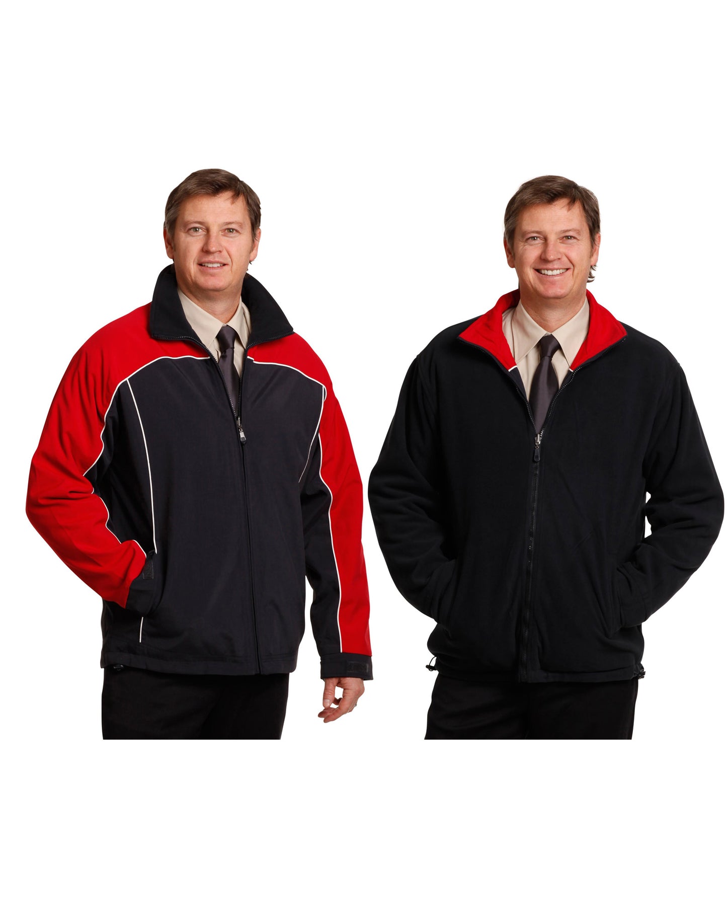 Reversible jacket contrast colors - Navy/White/Red