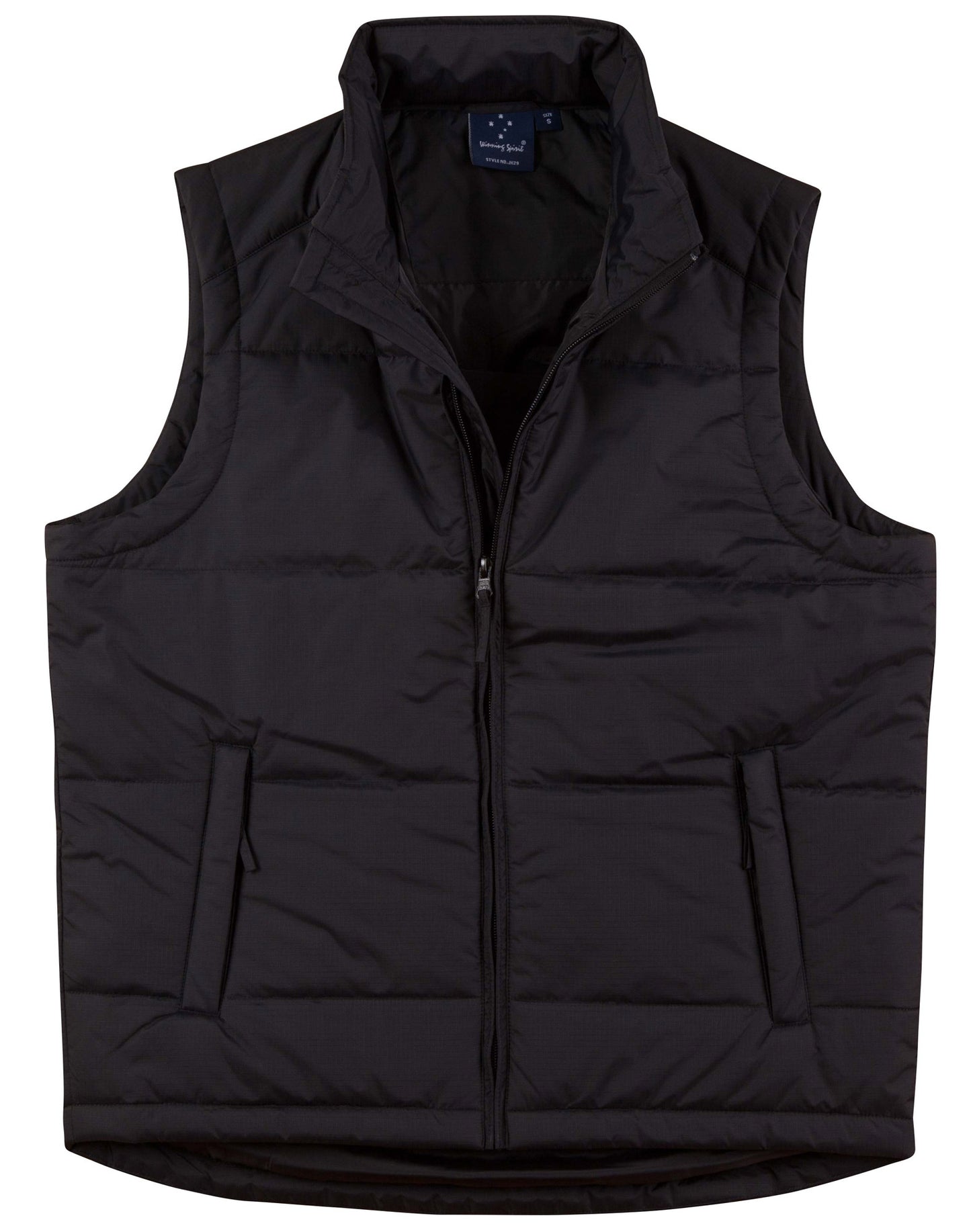 Men's Nylon Rip-stop Padded Vest - Black