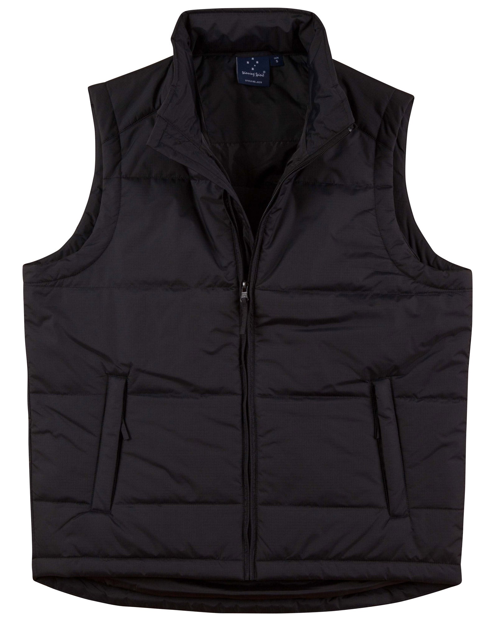 Men's Nylon Rip-stop Padded Vest - Black