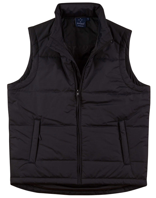 Men's Nylon Rip-stop Padded Vest - Black