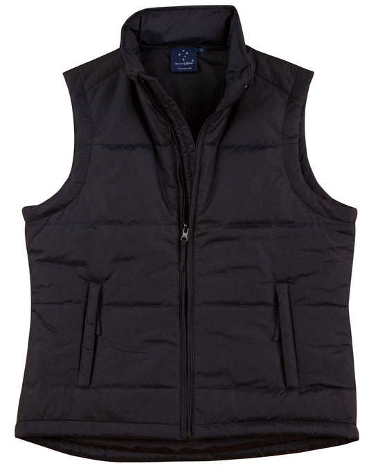 Ladies' Nylon Rip-stop Padded Vest - Black