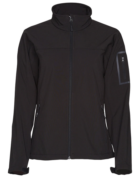 Ladies’ Contrast Softshell Jacket - Black/Black