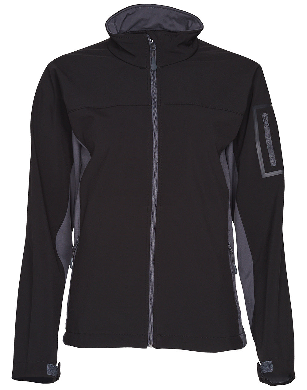 Ladies’ Contrast Softshell Jacket - Black/Grey