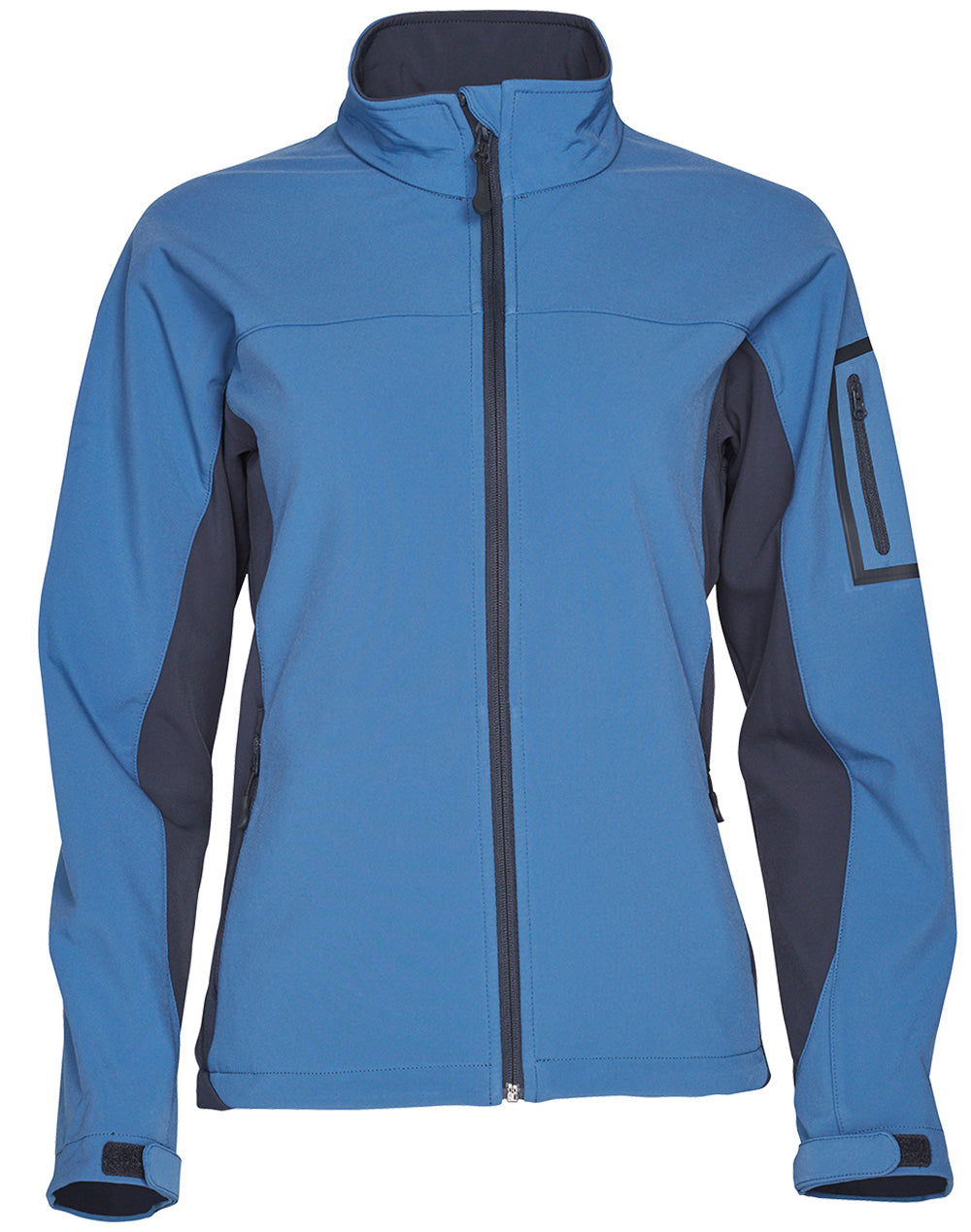 Ladies’ Contrast Softshell Jacket - Mild Blue/Grey