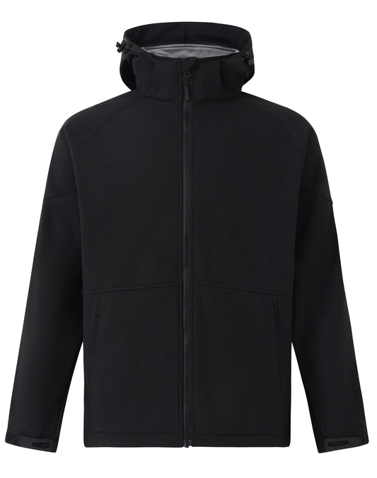 Men's Softshell Full Zip Hoodie - Black/Charcoal