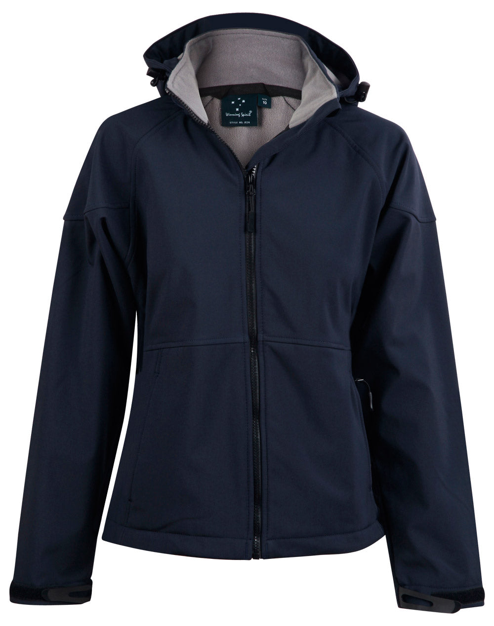 Ladies' Softshell Full Zip Hoodie - Navy/Charcoal