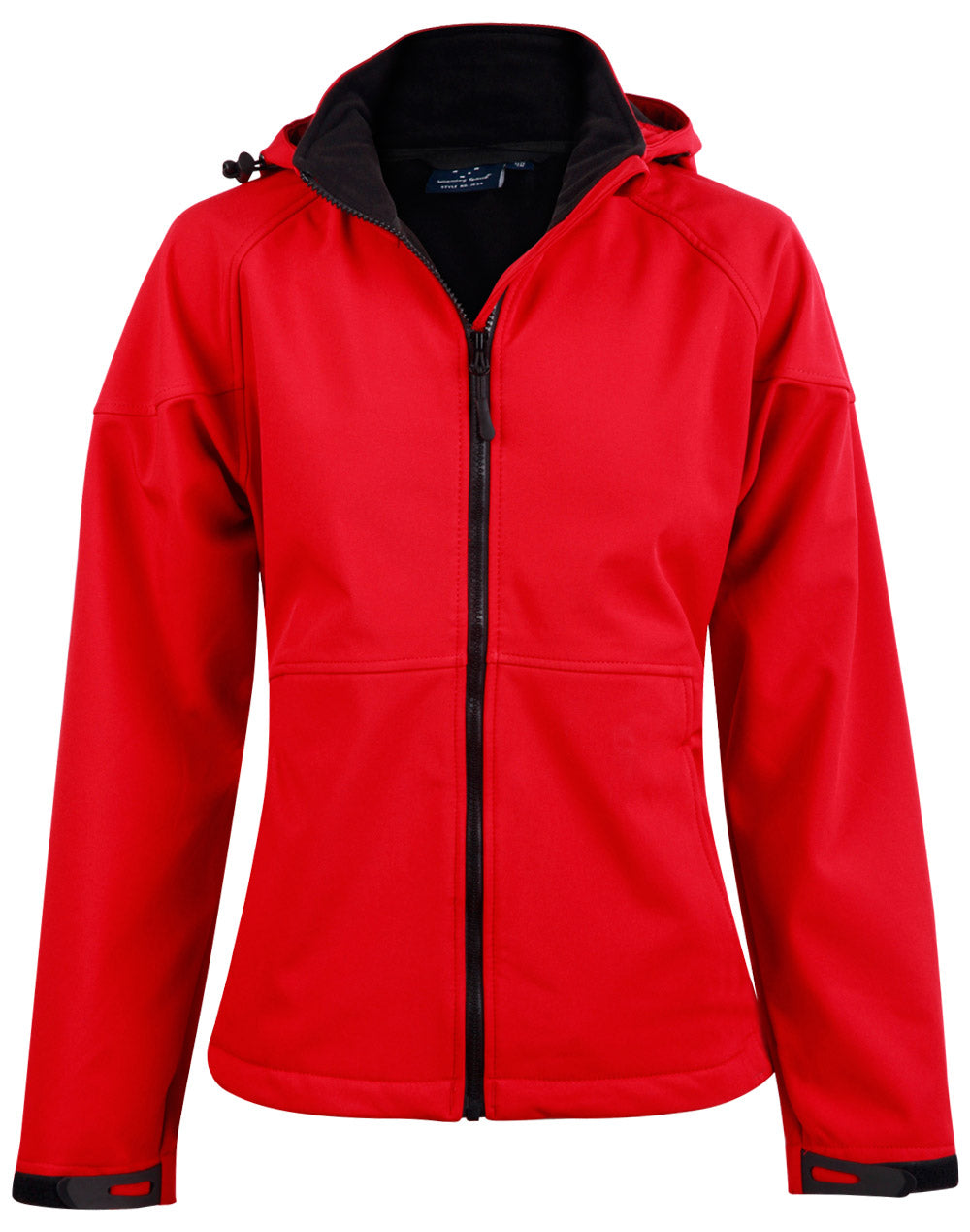 Ladies' Softshell Full Zip Hoodie - Red/Black