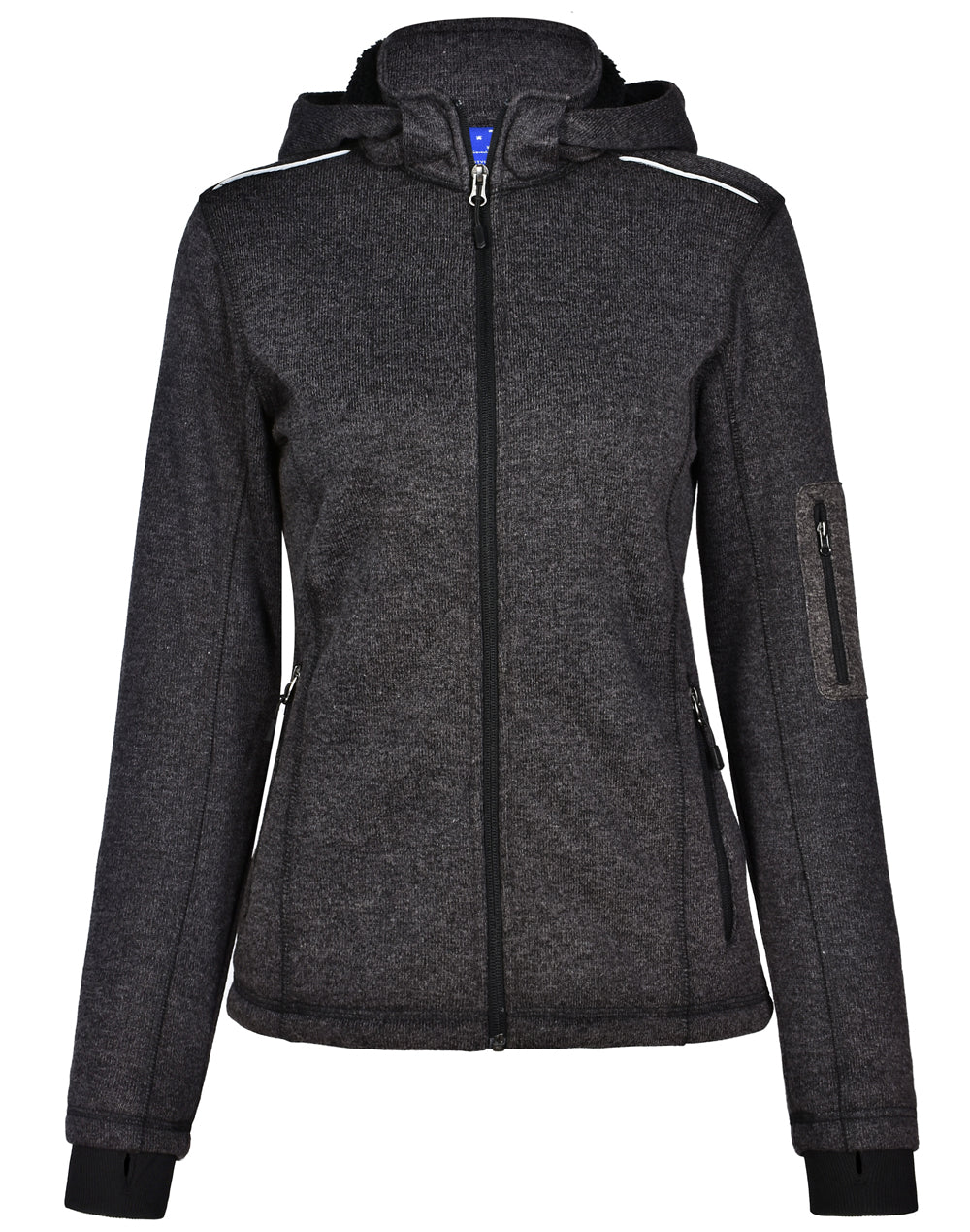 Ladies' Heather Bonded Fleece Jacket - Black