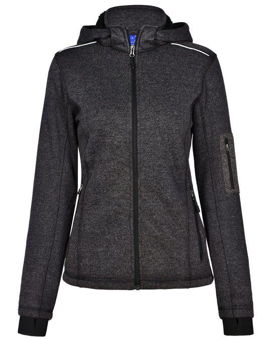 Ladies' Heather Bonded Fleece Jacket - Black