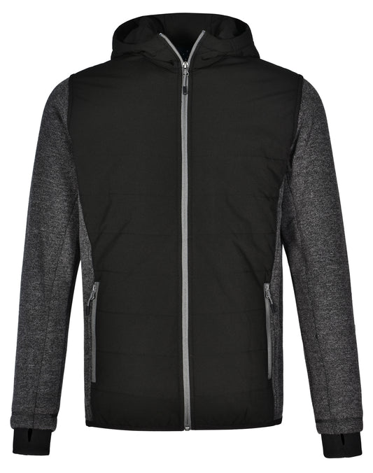 Men's Heather Sleeve/Quilted Body Jacket - Black