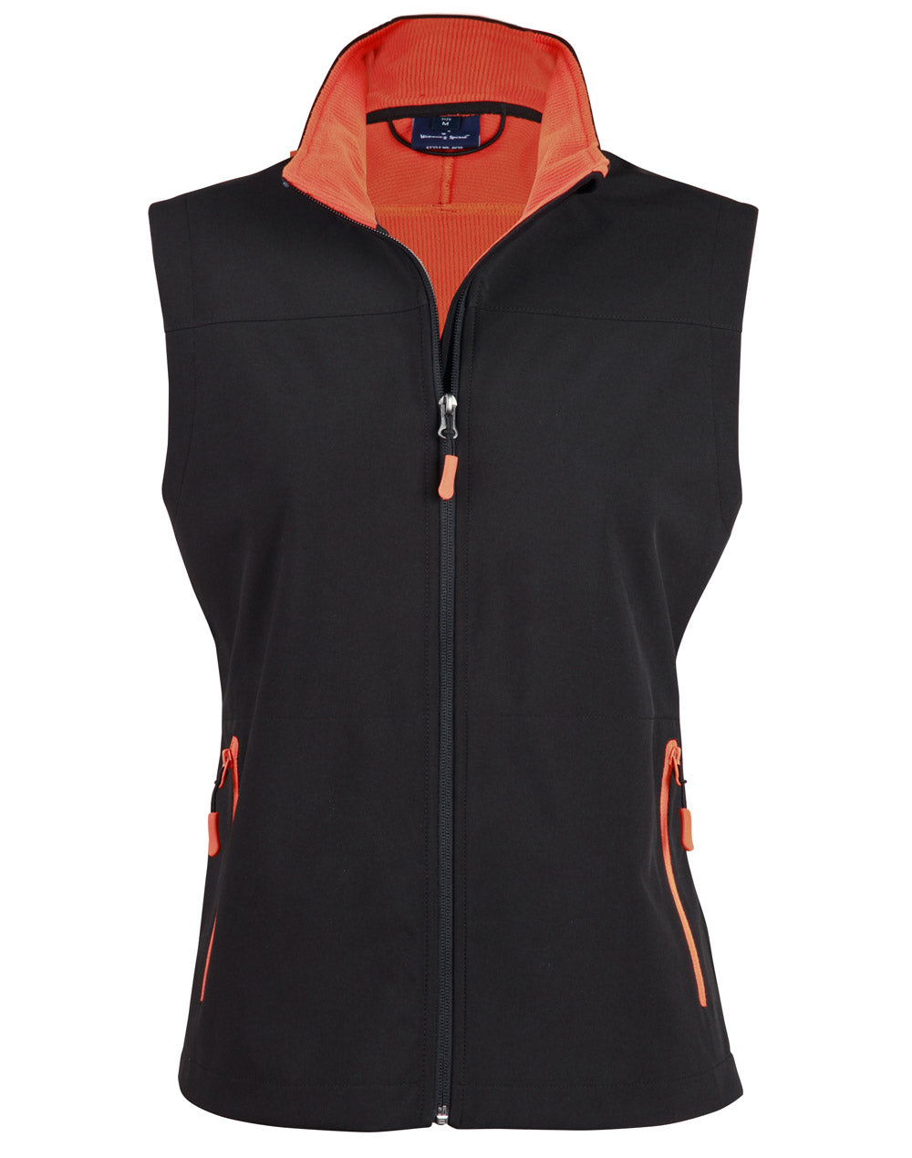 Men's Softshell Contrast Vest - Black/Orange
