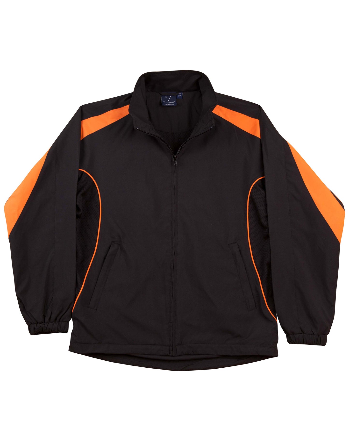Adults Warm Up Jacket - Black/Orange