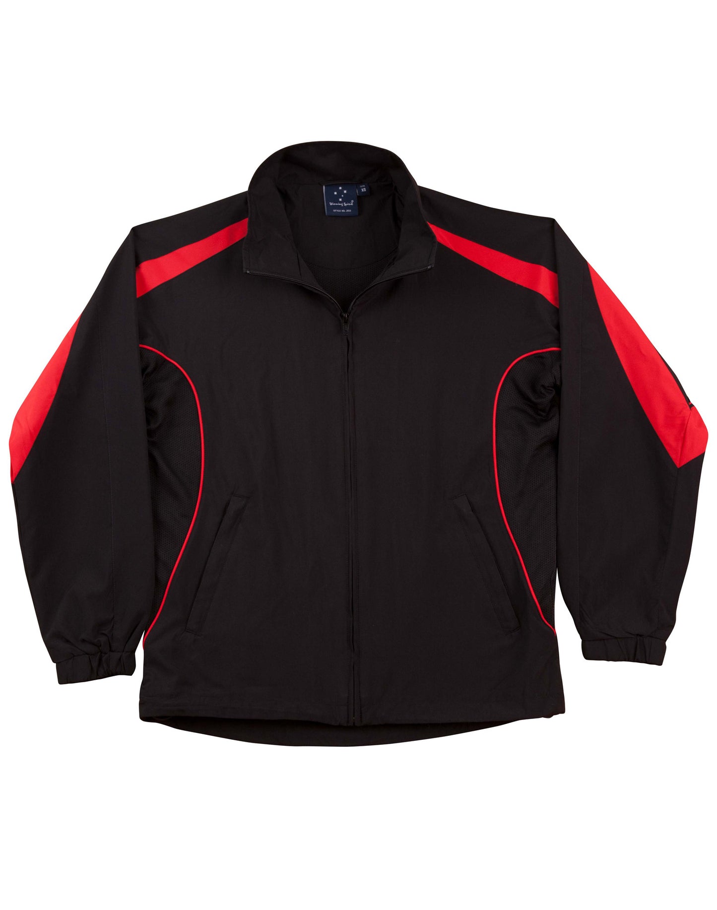 Adults Warm Up Jacket - Black/Red