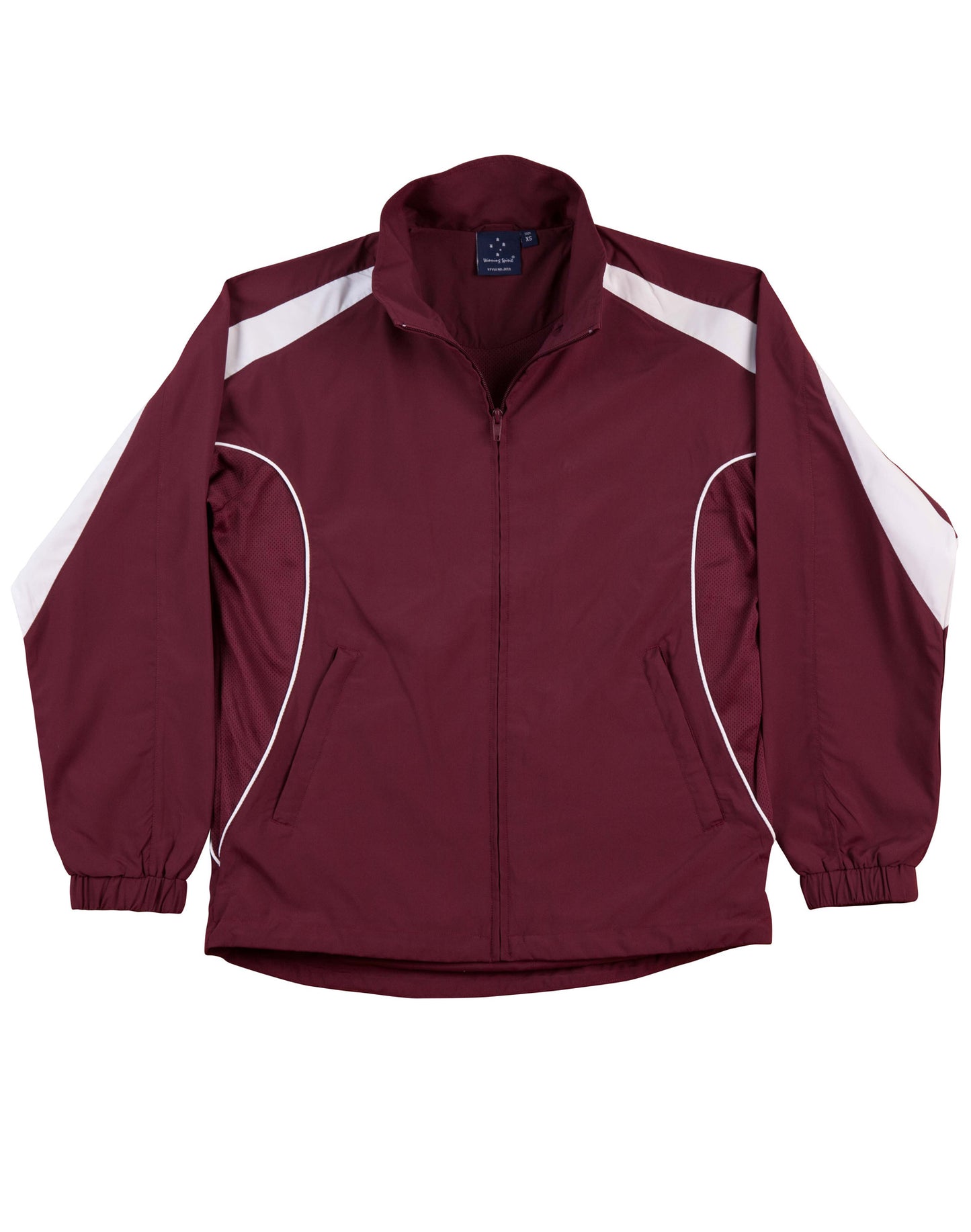 Kids Warm Up Jacket - Maroon/White