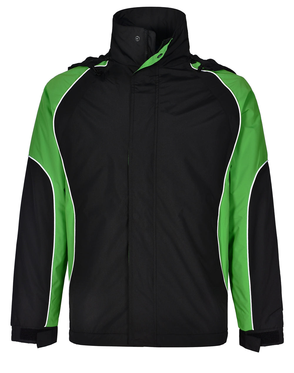 Men's Contrast Jacket - Black/White/Green