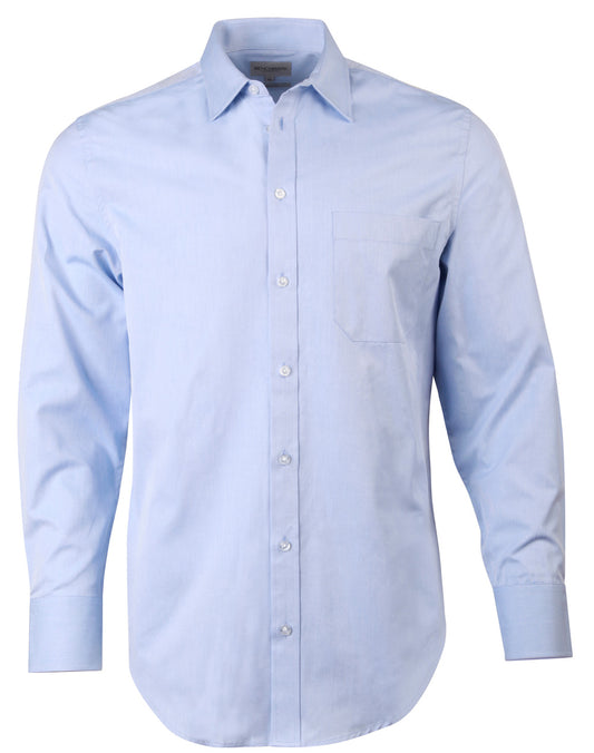 Men's Pinpoint Oxford  L/S Shirt - Blue