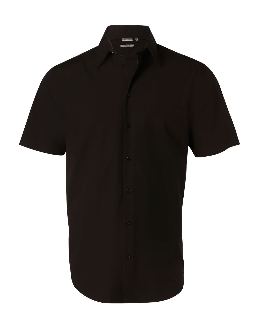Men's Cotton/Poly Stretch S/S Shirt - Black