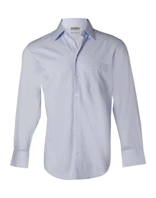 Men's Fine Twill L/S Shirt - Blue