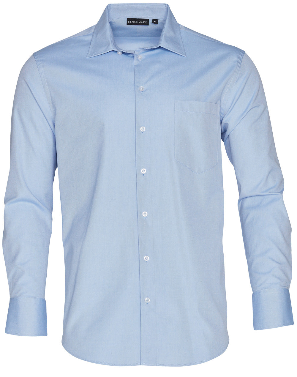 Men's CVC Oxford L/S Shirt - Blue
