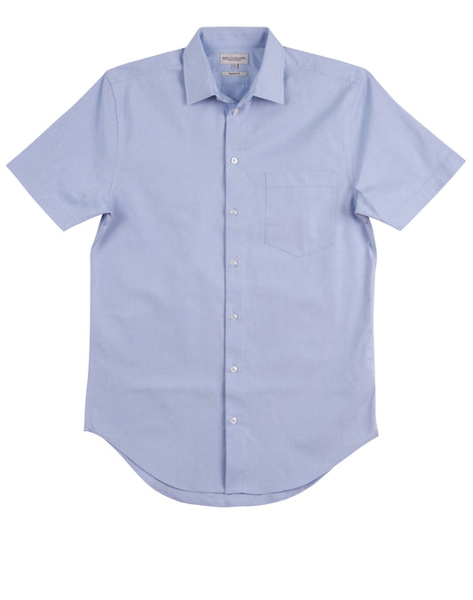 Men’s CVC Oxford S/S Shirt - Blue