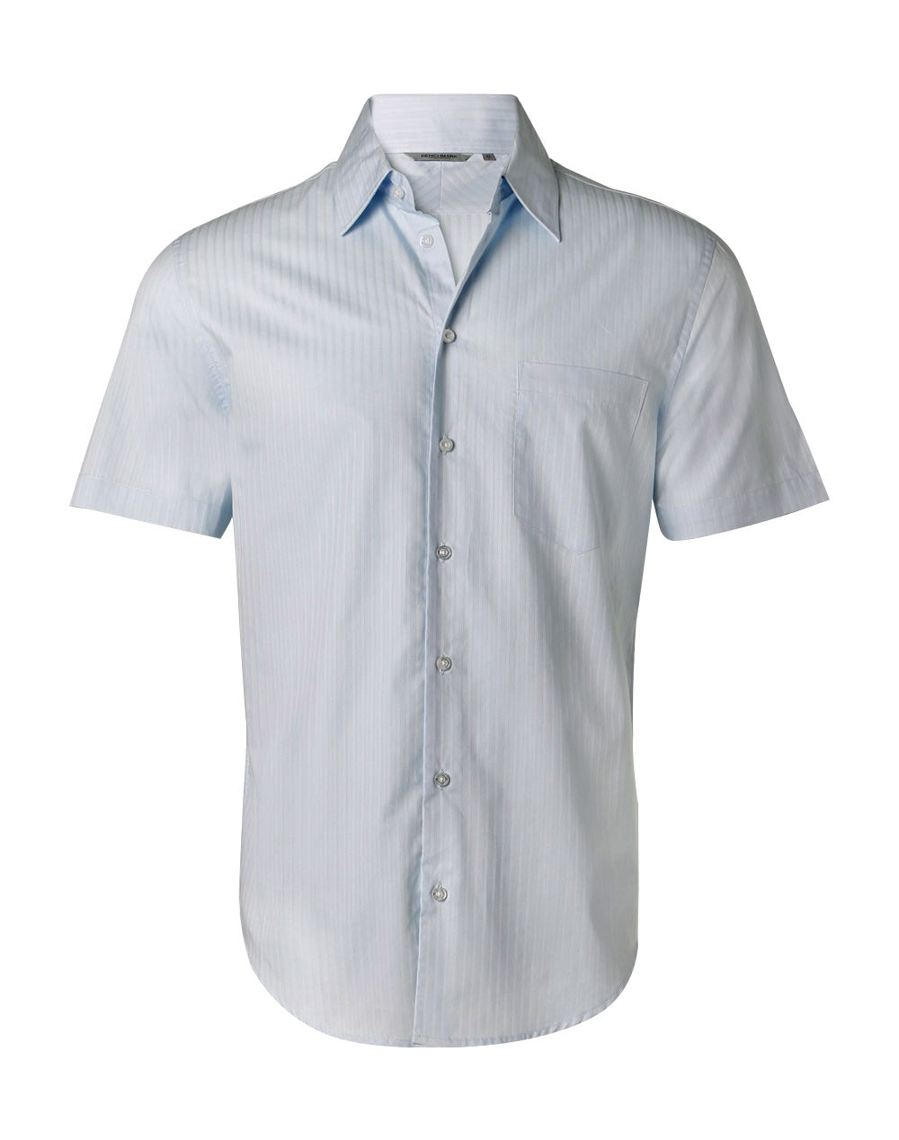 Men's Self Stripe S/S Shirt - Pale Blue