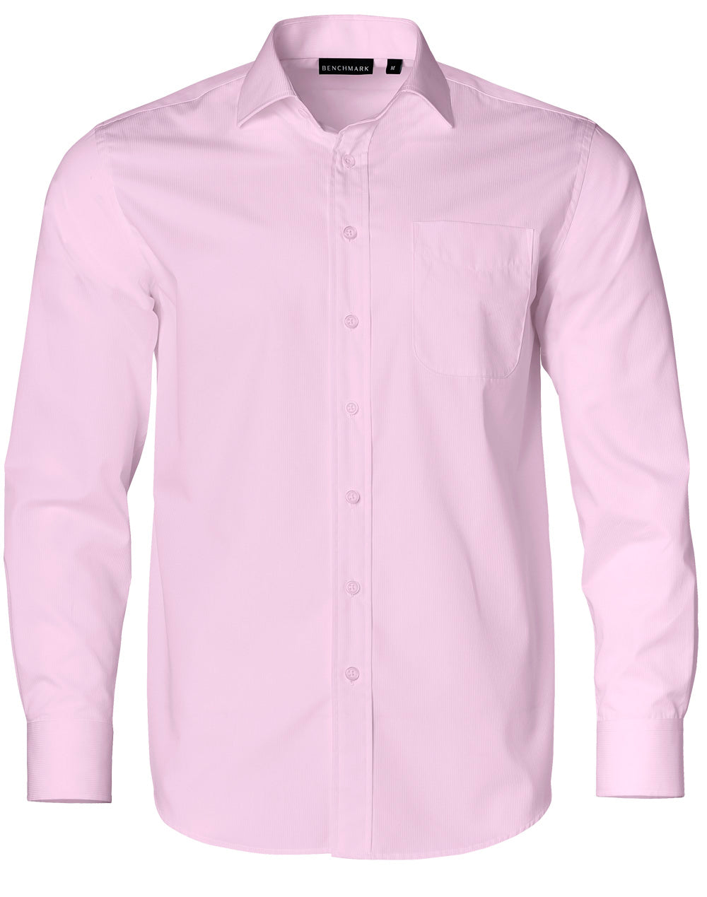 Men's Dobby Striped Taped L/S Shirt - Soft Pink