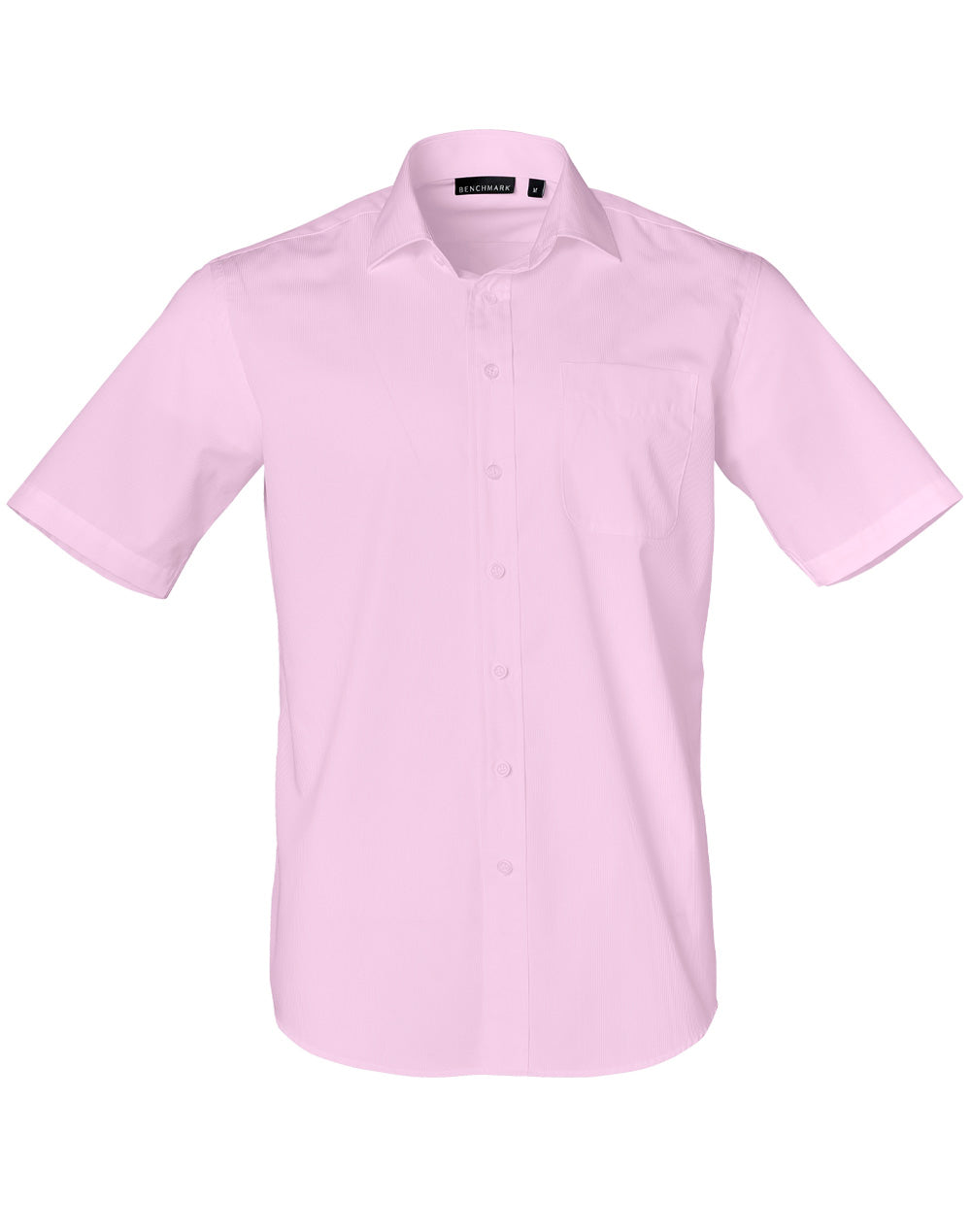 Men's Dobby Striped Taped S/S Shirt - Soft Pink