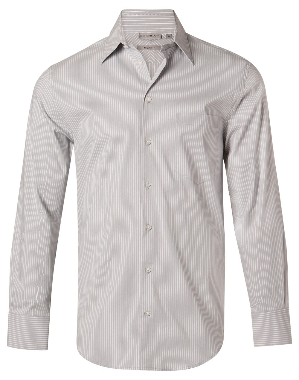 Men's Ticking Stripe L/S Shirt - Grey/White
