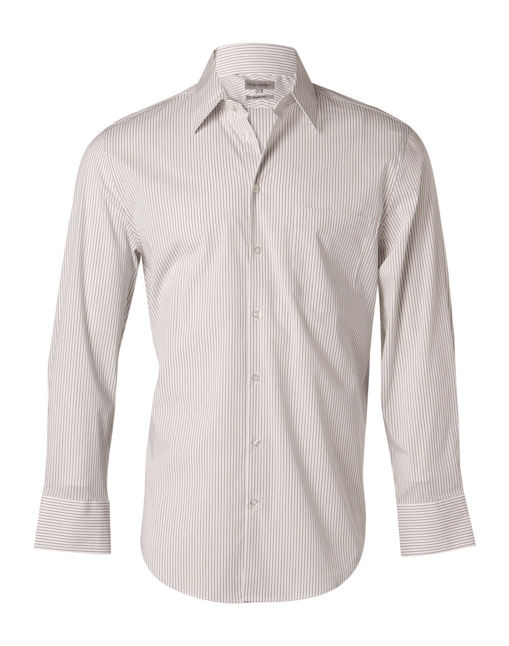 Men's Ticking Stripe L/S Shirt - White/Grey