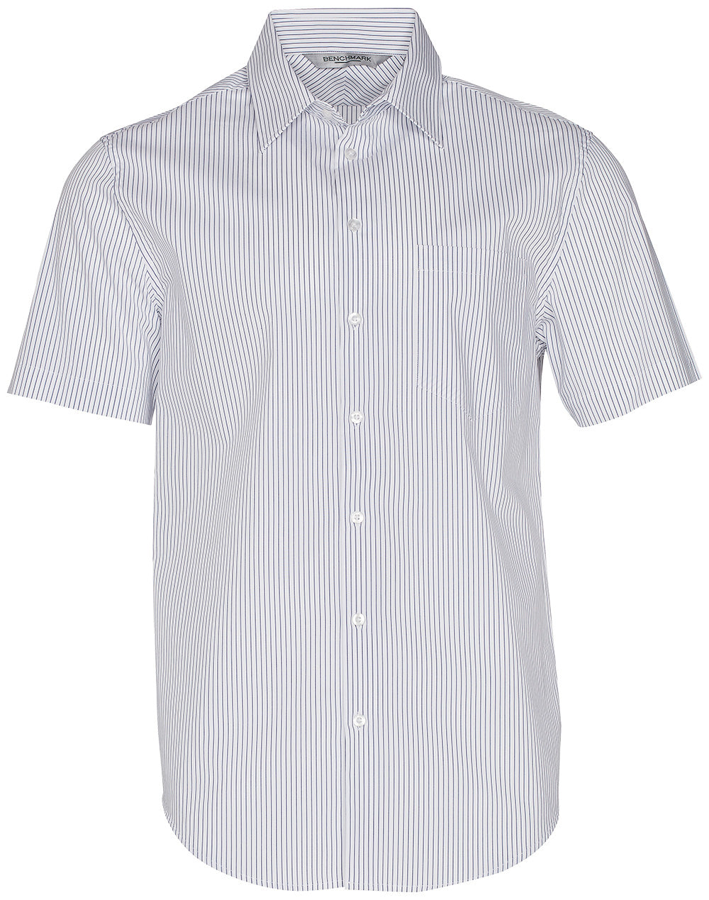 Men's Ticking Stripe S/S Shirt - White/Blue