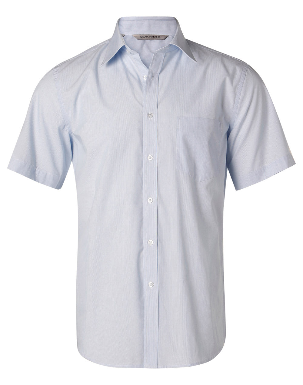 Men's Fine Stripe S/S Shirt - Pale Blue